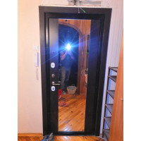Дверь Лабиринт CLASSIC шагрень черная с Зеркалом Максимум - Венге