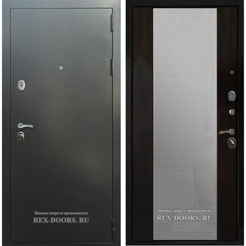 Дверь REX 5А СБ-16 с зеркалом Антик серебро / Венге