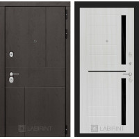 Дверь Лабиринт URBAN 02 - Сандал белый, стекло черное