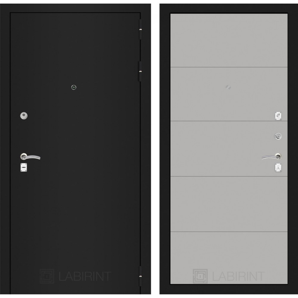 Дверь Лабиринт CLASSIC шагрень черная 13 - Грей софт