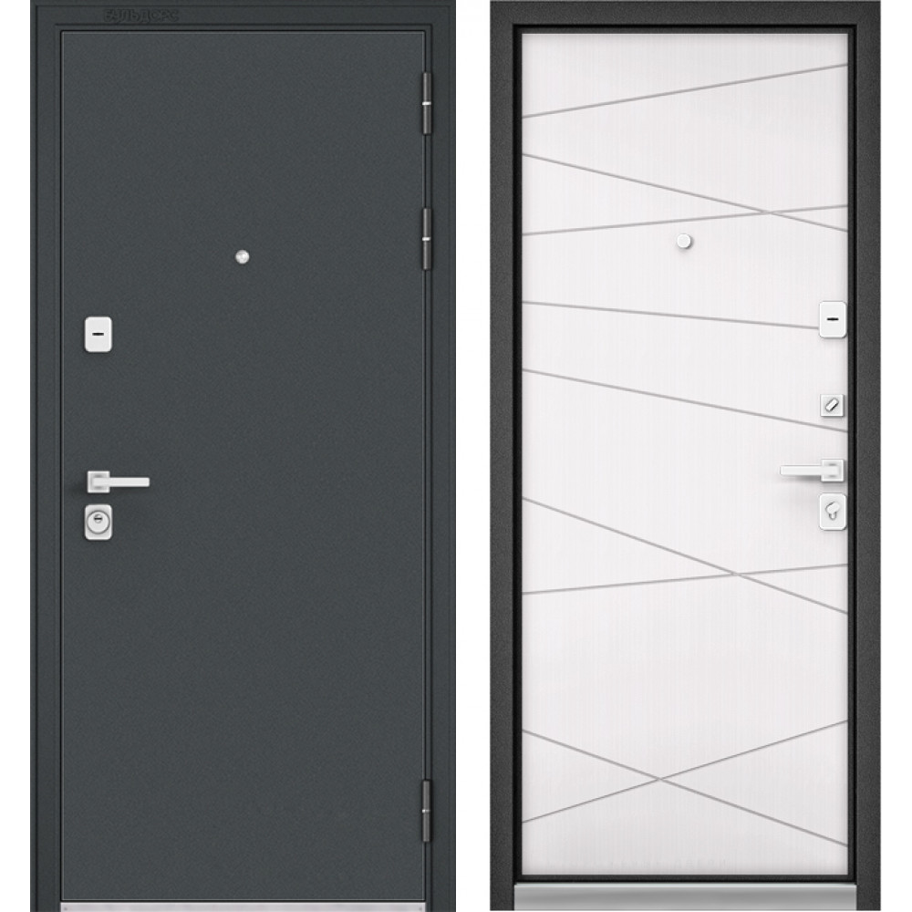 Дверь Бульдорс Premium 90 чёрный шёлк D-14 / белый софт 9Р-130