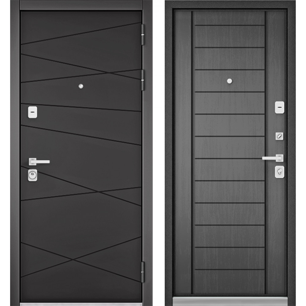 Дверь Бульдорс Premium 90 РР графит софт / серый дуб 9Р-137