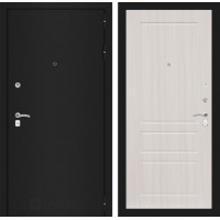 Дверь Лабиринт CLASSIC шагрень черная 03 - Сандал белый