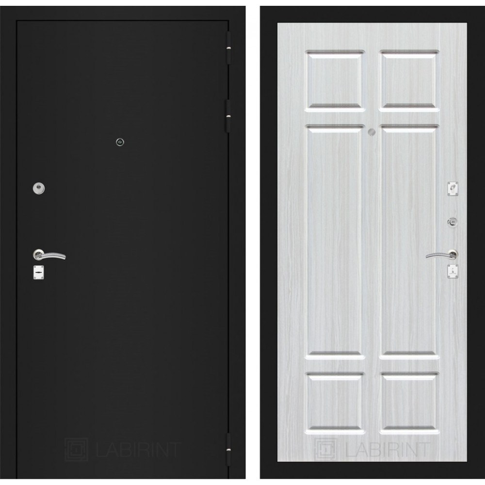 Дверь Лабиринт CLASSIC шагрень черная 08 - Кристалл вуд