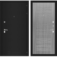 Дверь Лабиринт CLASSIC шагрень черная 06 - Сандал серый