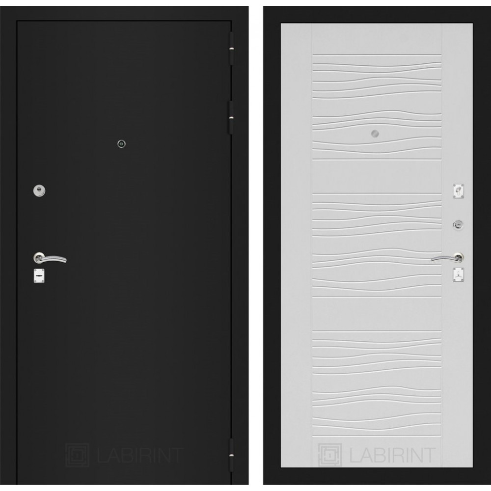 Дверь Лабиринт CLASSIC шагрень черная 06 - Белое дерево