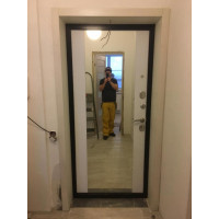 Входная дверь NEW YORK с широким зеркалом - Белый софт