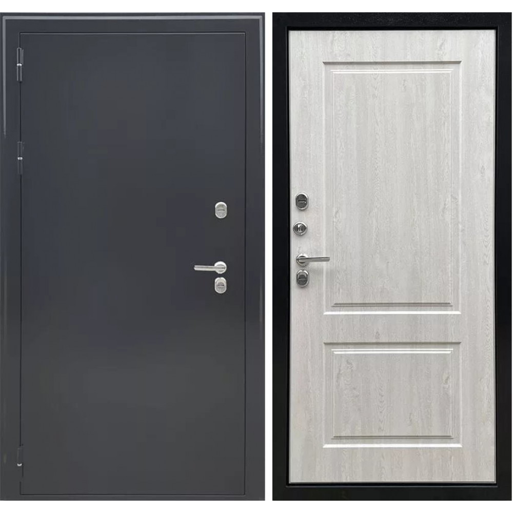 Входная Дверь Ратибор Термоблок 3К Черное серебро/Сосна белая