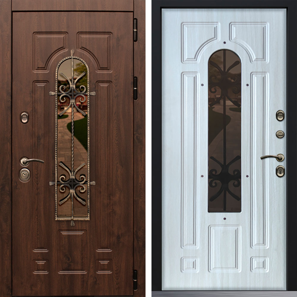 Входная металлическая дверь Снедо Лацио 3К Винорит белая лиственница