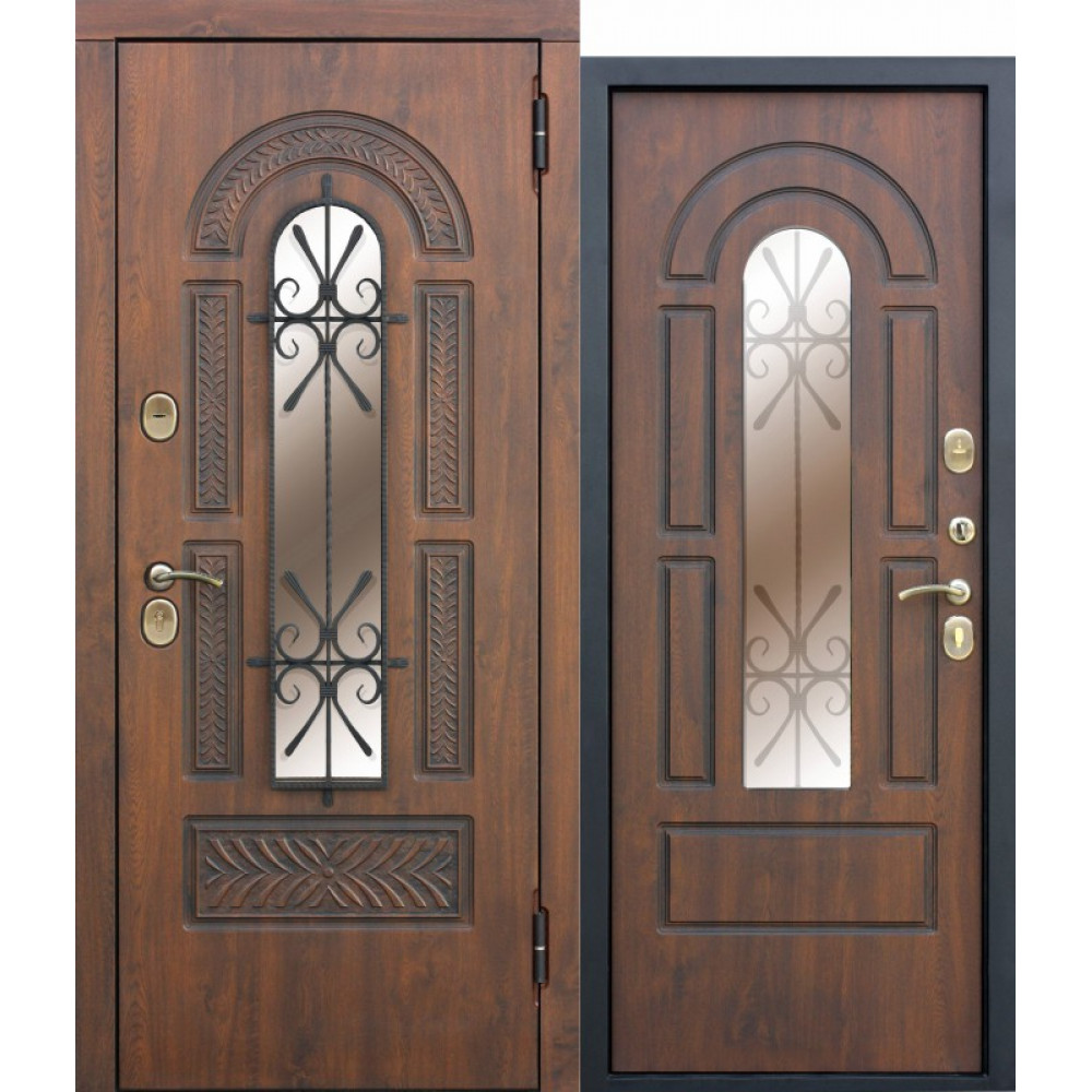 Дверь Цитадель Vikont с ковкой Грецкий орех 9,5см 2К
