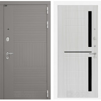Входная дверь Лабиринт Forma 02 - Сандал белый, стекло черное
