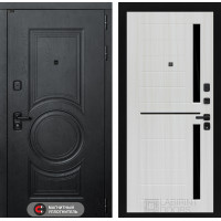 Входная дверь Лабиринт Гранд 02 - Сандал белый, стекло черное