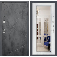 Входная дверь Лабиринт Loft с Зеркалом Фацет - Белый софт