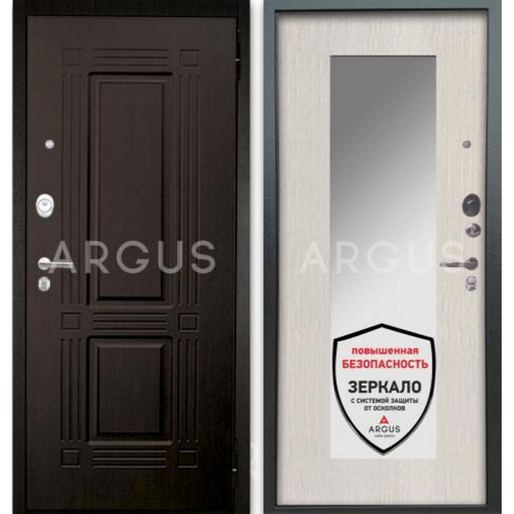 Дверь Аргус Люкс АС 2П Триумф венге - Милли светлый ларче с зеркалом