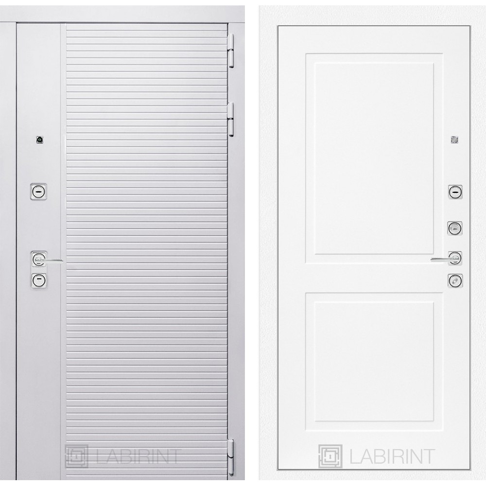 Металлическая Дверь Лабиринт Piano White 11 - Белый софт