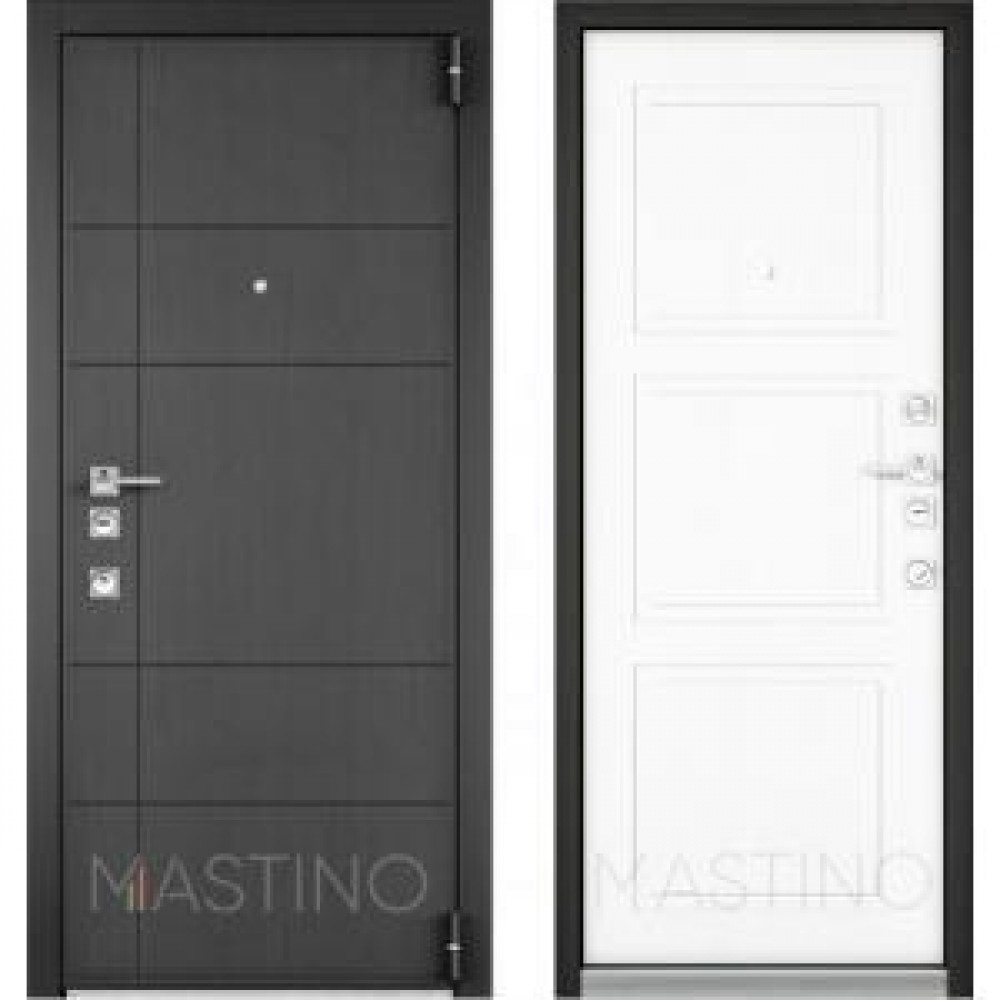 Входная дверь Мастино Форте Синхропоры Графит MS-114 / Синхропоры милк MS-104